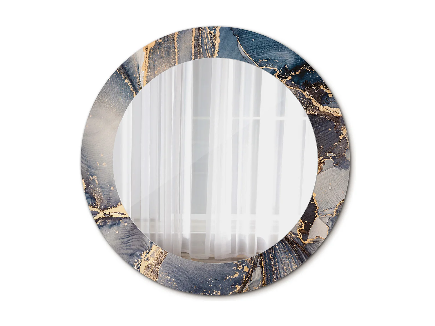 Miroir rond décoratif - Peintures abstraites - 60 cm