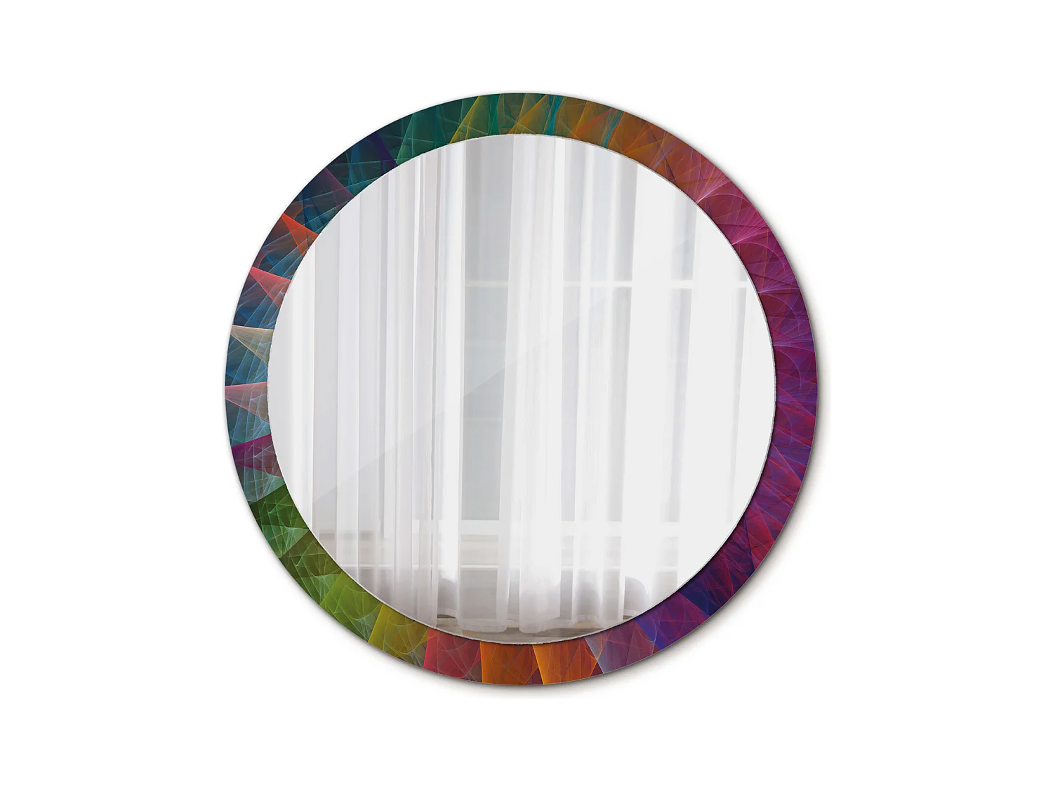 Miroir rond décoratif - Palette de couleurs - 100 cm