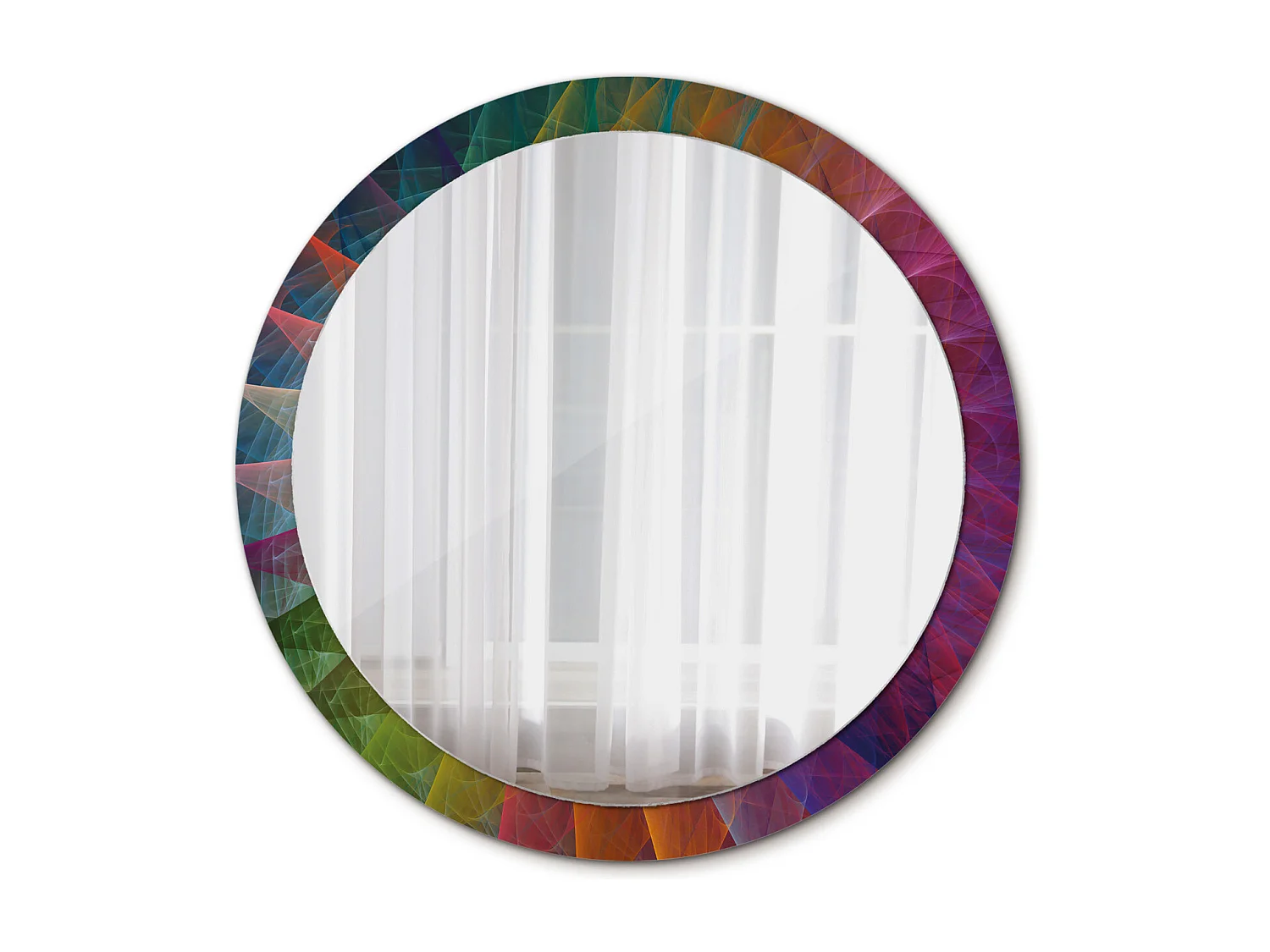 Dekorativer runder Spiegel - Farbpalette - 100 cm