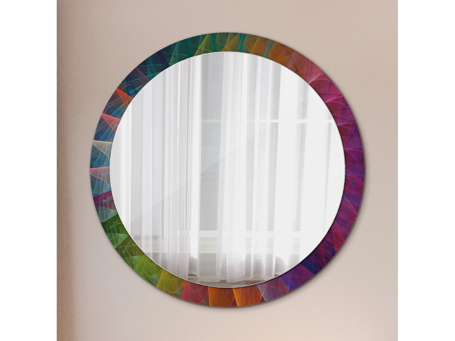 Dekorativer runder Spiegel - Farbpalette - 100 cm