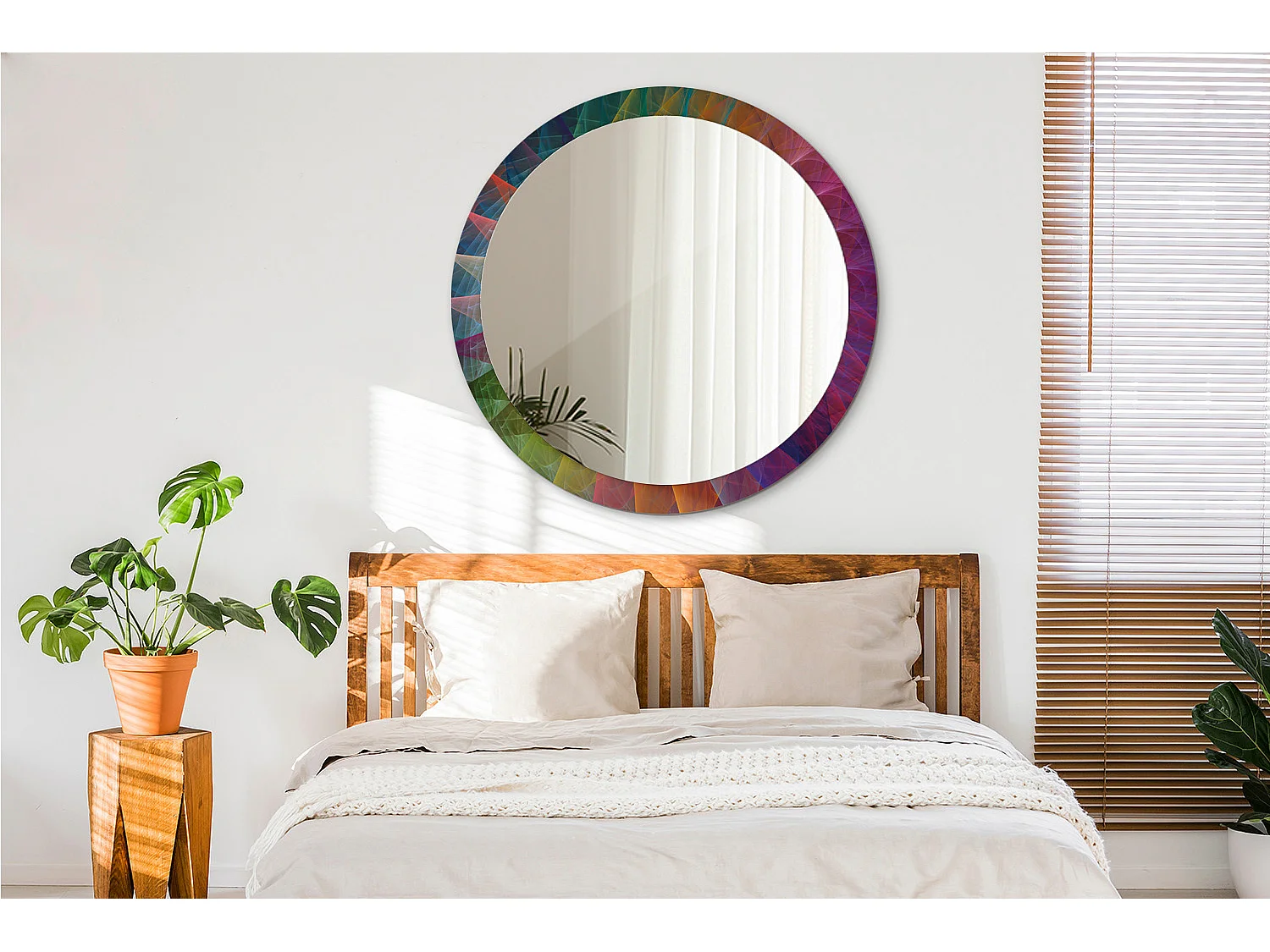 Dekorativer runder Spiegel - Farbpalette - 100 cm