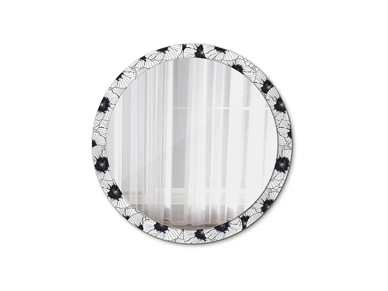 Decoratieve ronde spiegel - bloemige compositie - 100 cm