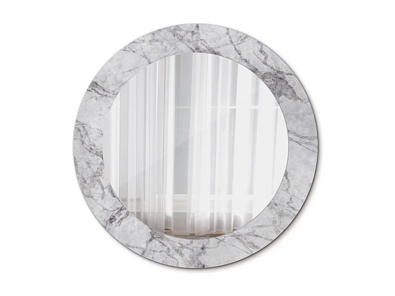 Ronde decoratieve spiegel - Wit marmer - 60 cm