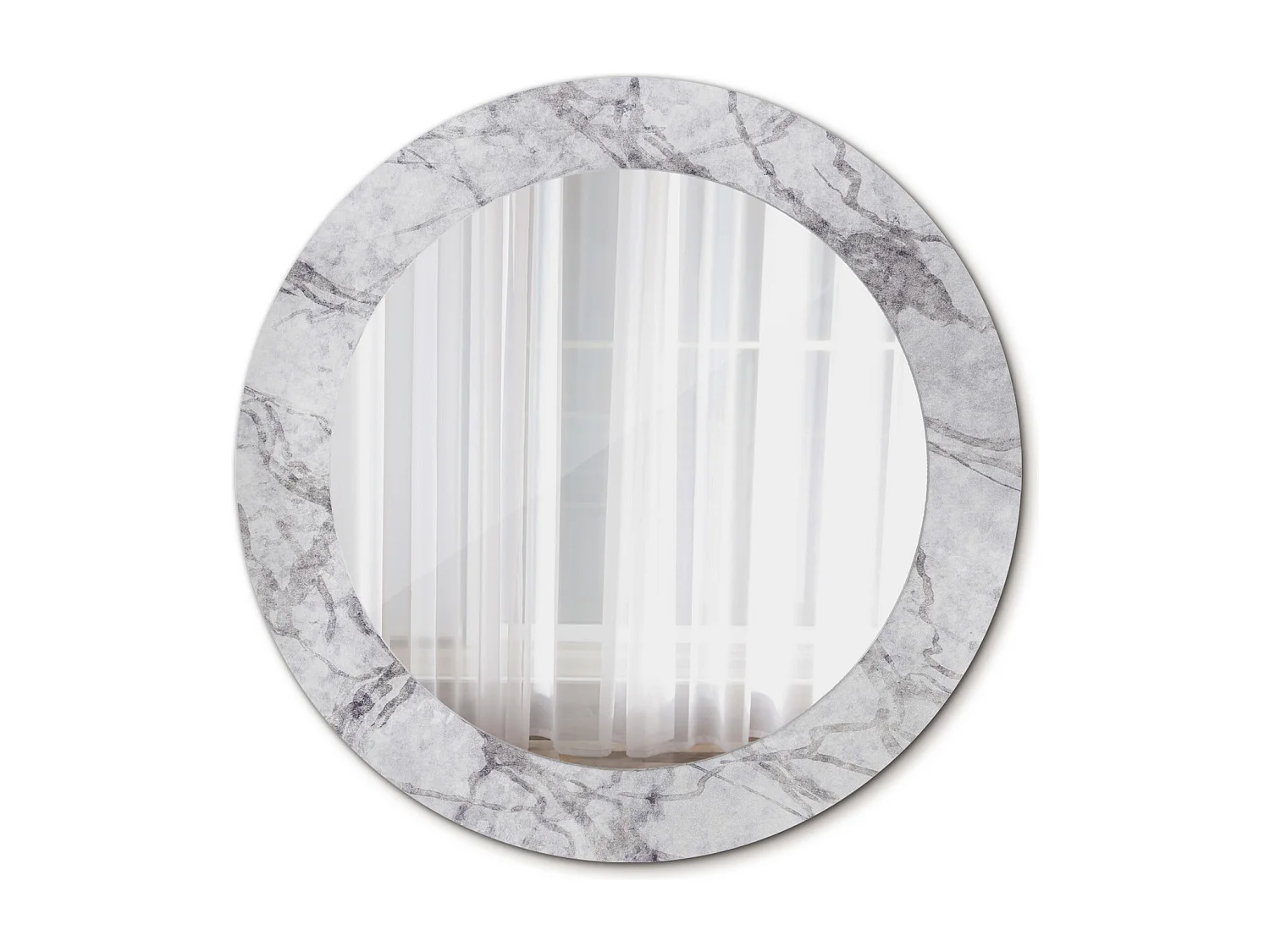 Ronde decoratieve spiegel - Wit marmer - 60 cm