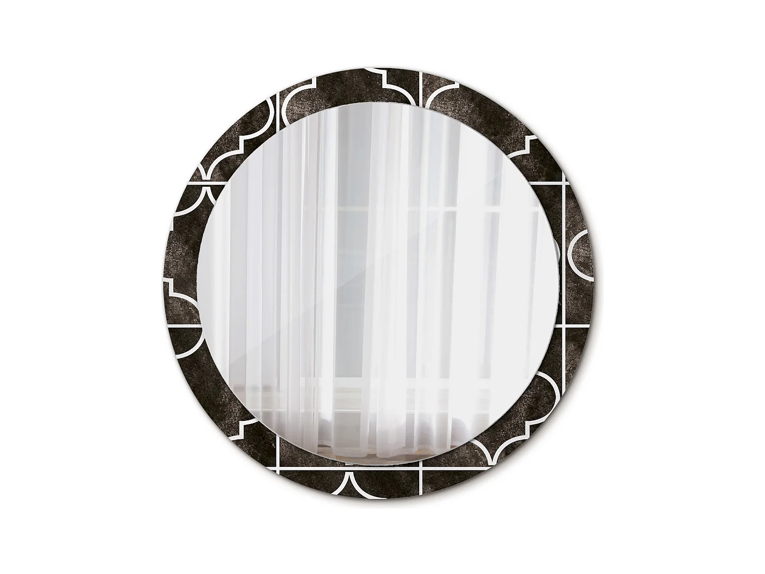 Miroir rond décoratif - Motif antique - 90 cm