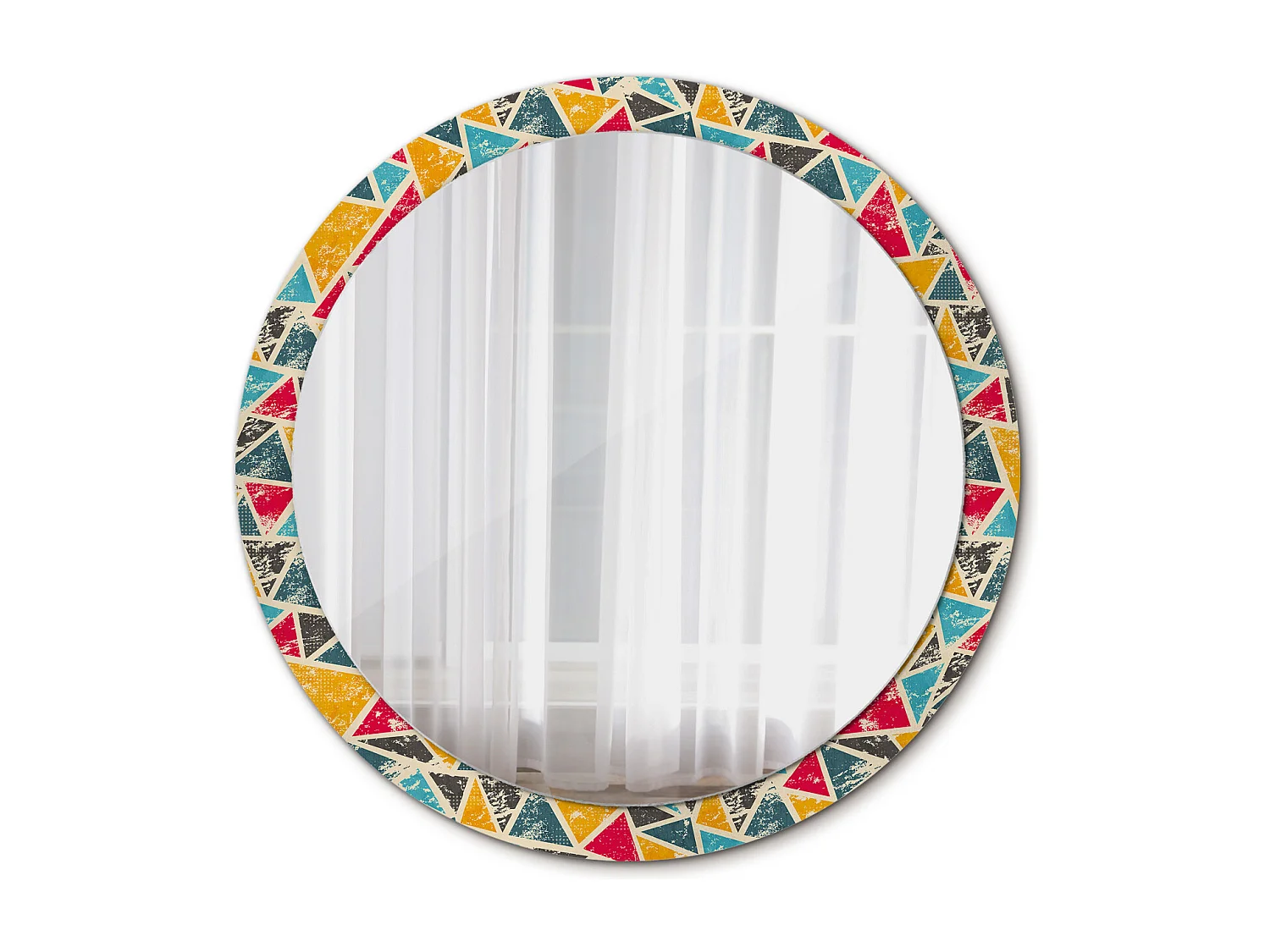 Dekorativer runder Spiegel - Retro-Komposition - 100 cm