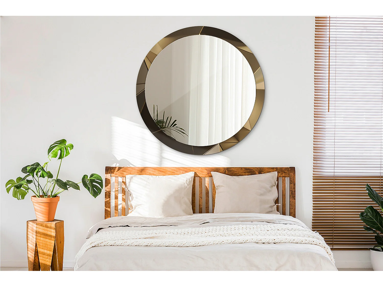 Dekorativer runder Spiegel - Moderne Abstraktion - 100 cm