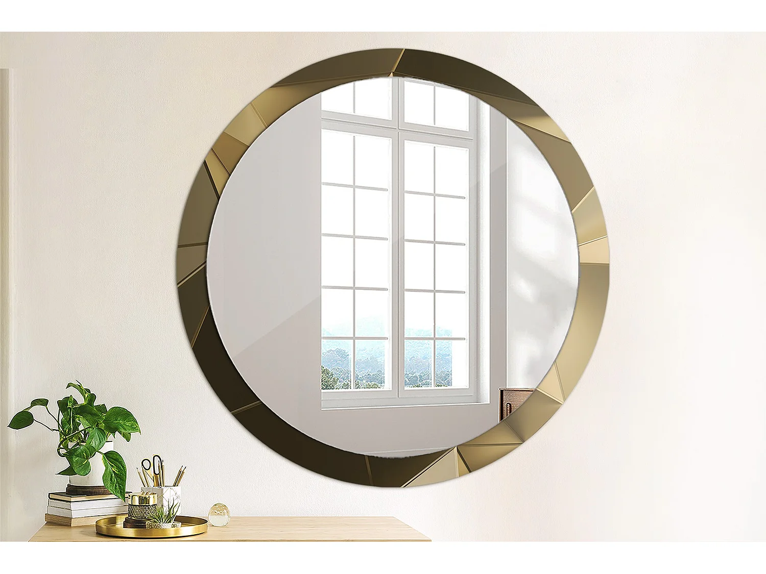 Dekorativer runder Spiegel - Moderne Abstraktion - 100 cm