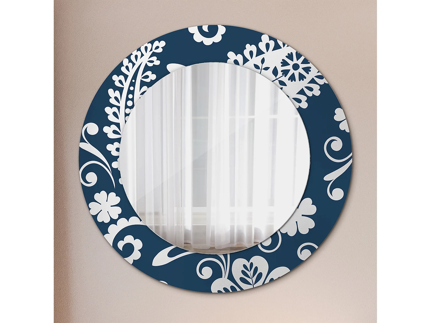 Decoratieve ronde spiegel - Paisley compositie - 50 cm