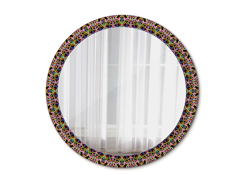 Miroir rond décoratif - Motif Mandala - 90 cm