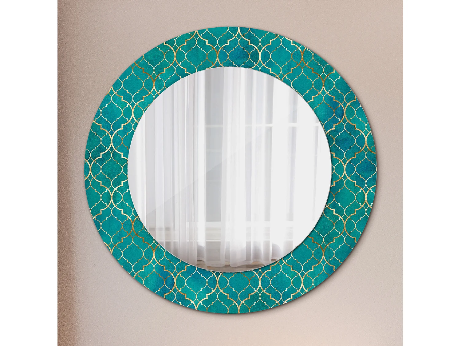 Decoratieve ronde spiegel - kleurcompositie - 50 cm