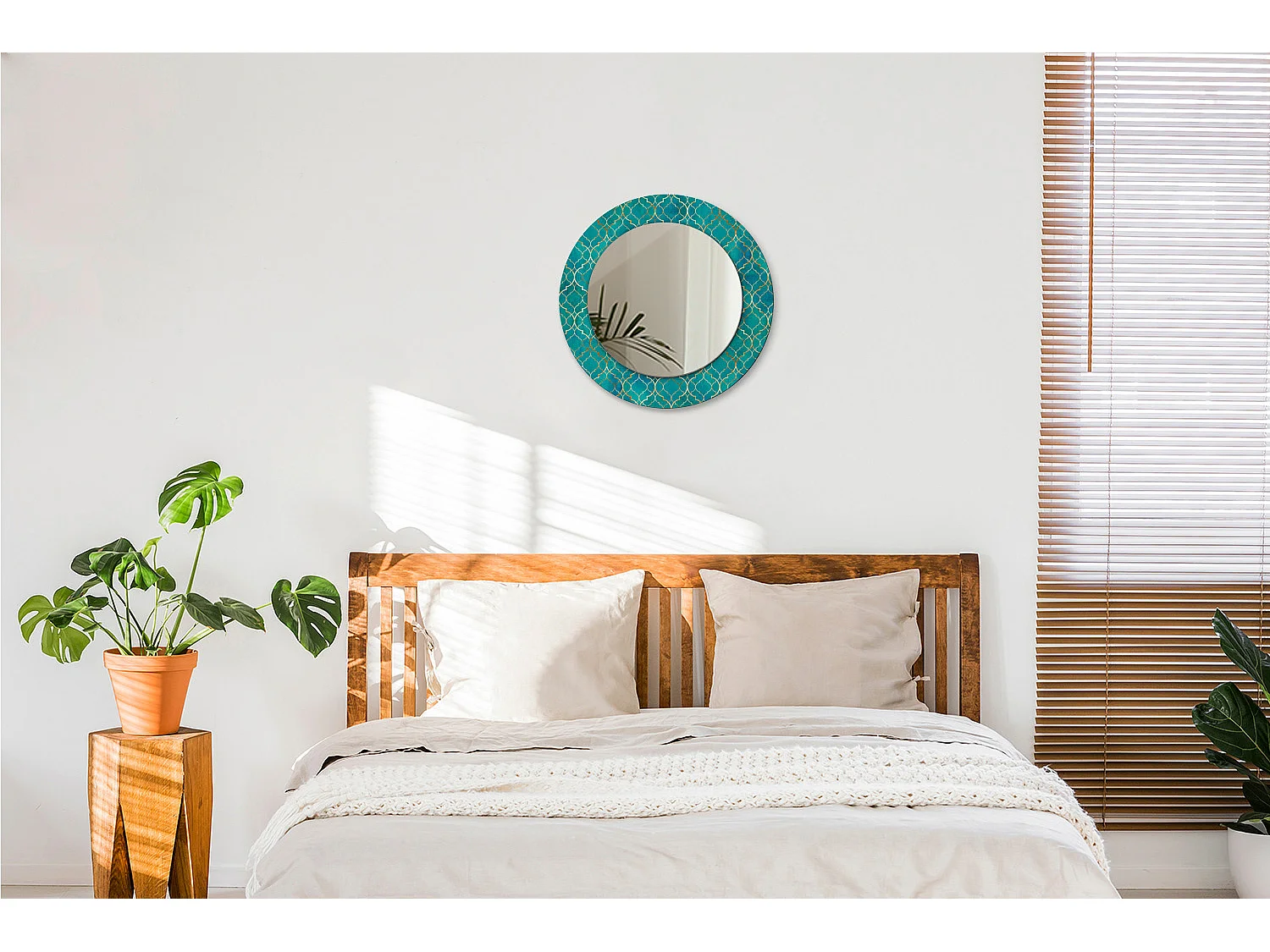 Dekorativer runder Spiegel - Farbkomposition - 50 cm