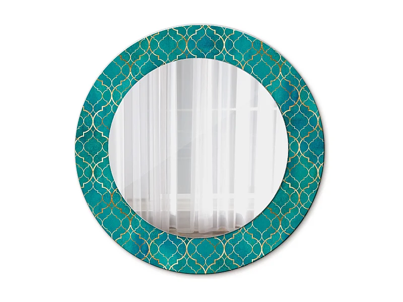 Dekorativer runder Spiegel - Farbkomposition - 50 cm