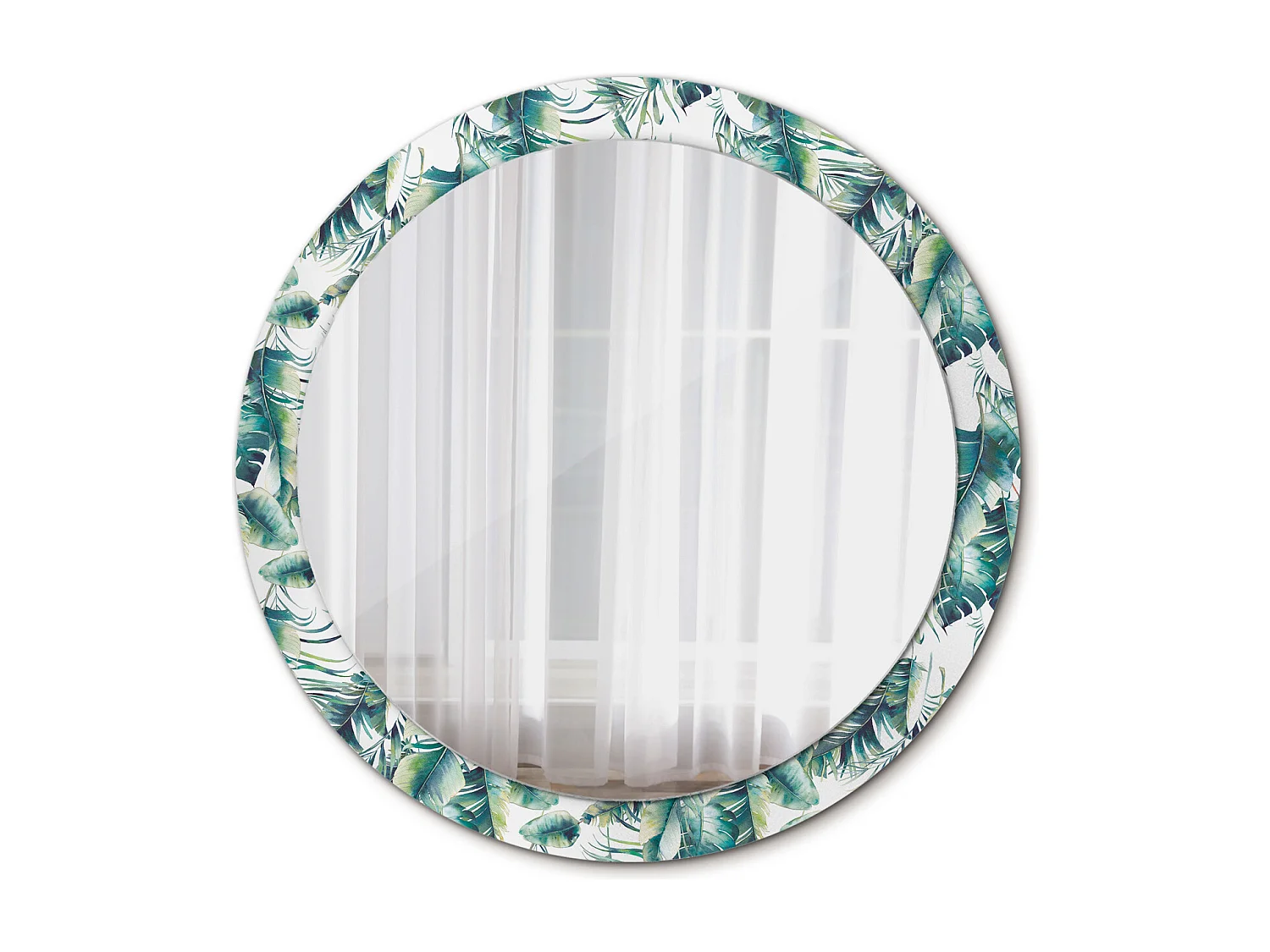 Ronde decoratieve spiegel - bladeren - 90 cm