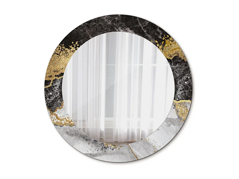 Miroir rond décoratif - Loft en marbre - 70 cm