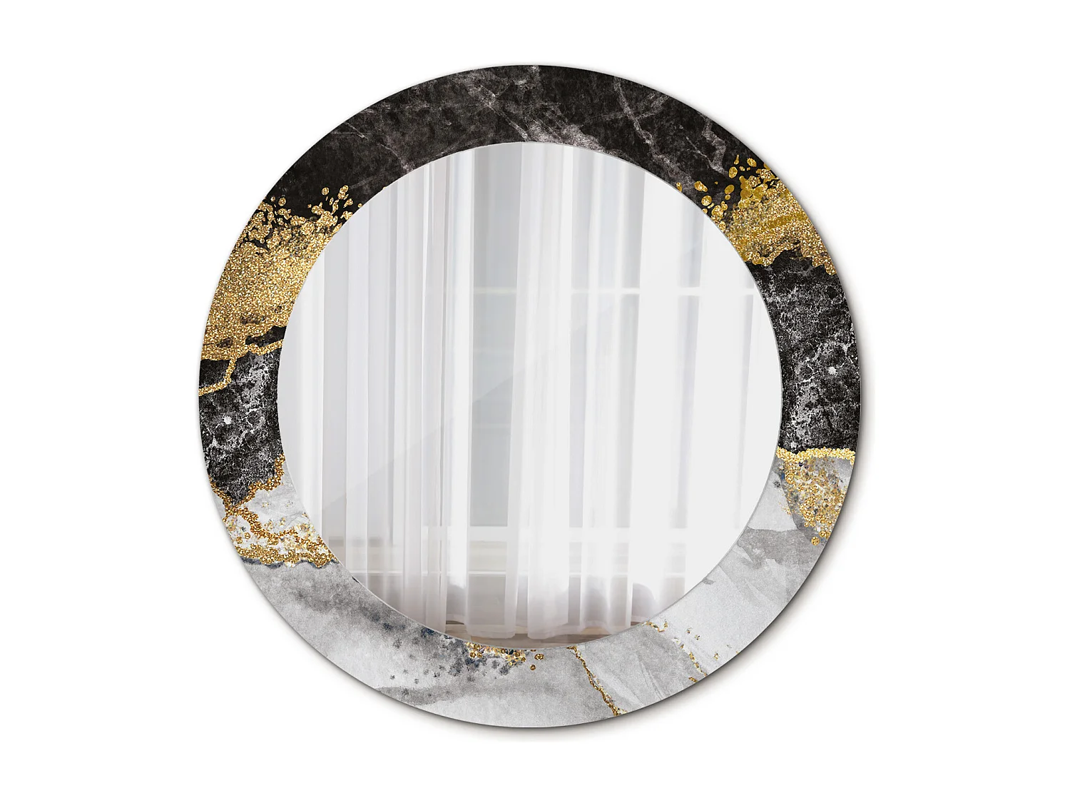Miroir rond décoratif - Loft en marbre - 70 cm