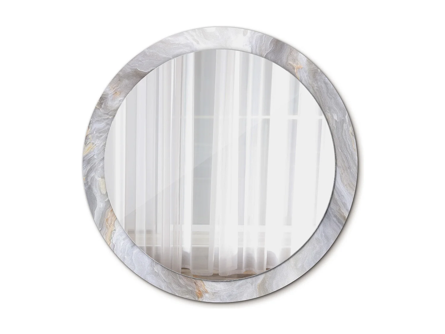 Runder dekorativer Spiegel - Abstrakter Marmor - 90 cm