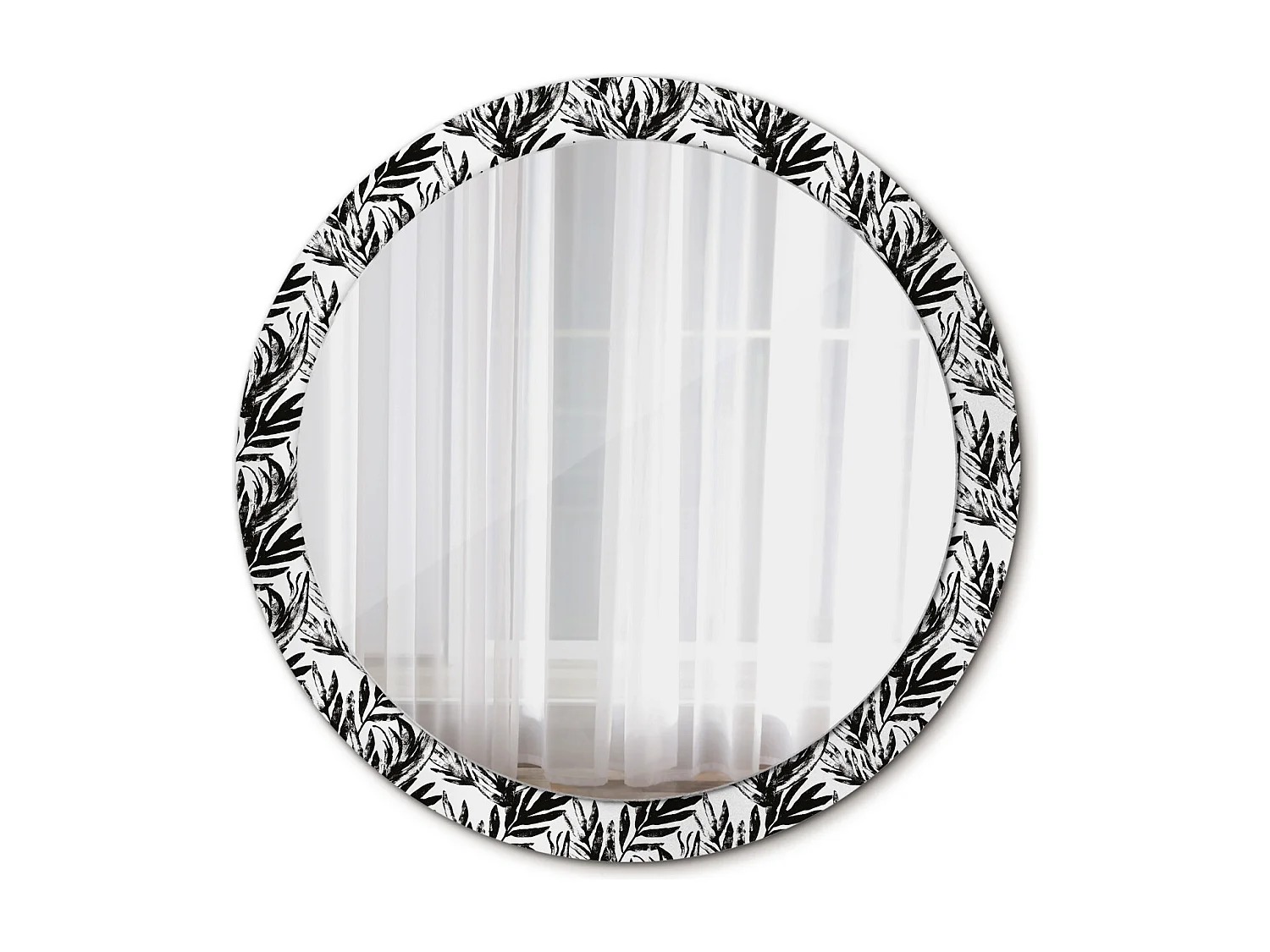 Ronde decoratieve spiegel - Monstera - 90 cm