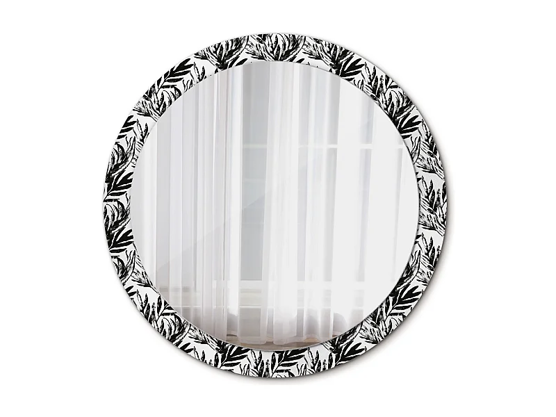 Runder dekorativer Spiegel - Monstera - 90 cm