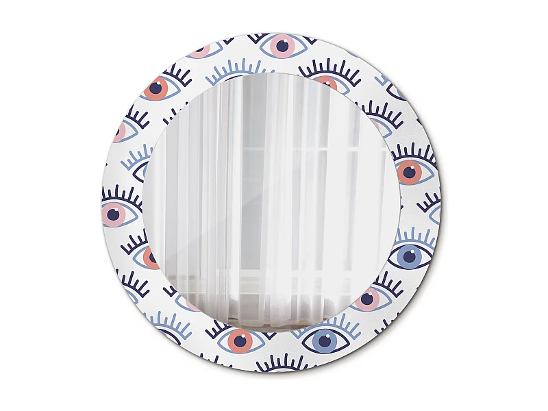 Miroir rond décoratif - Yeux - 70 cm
