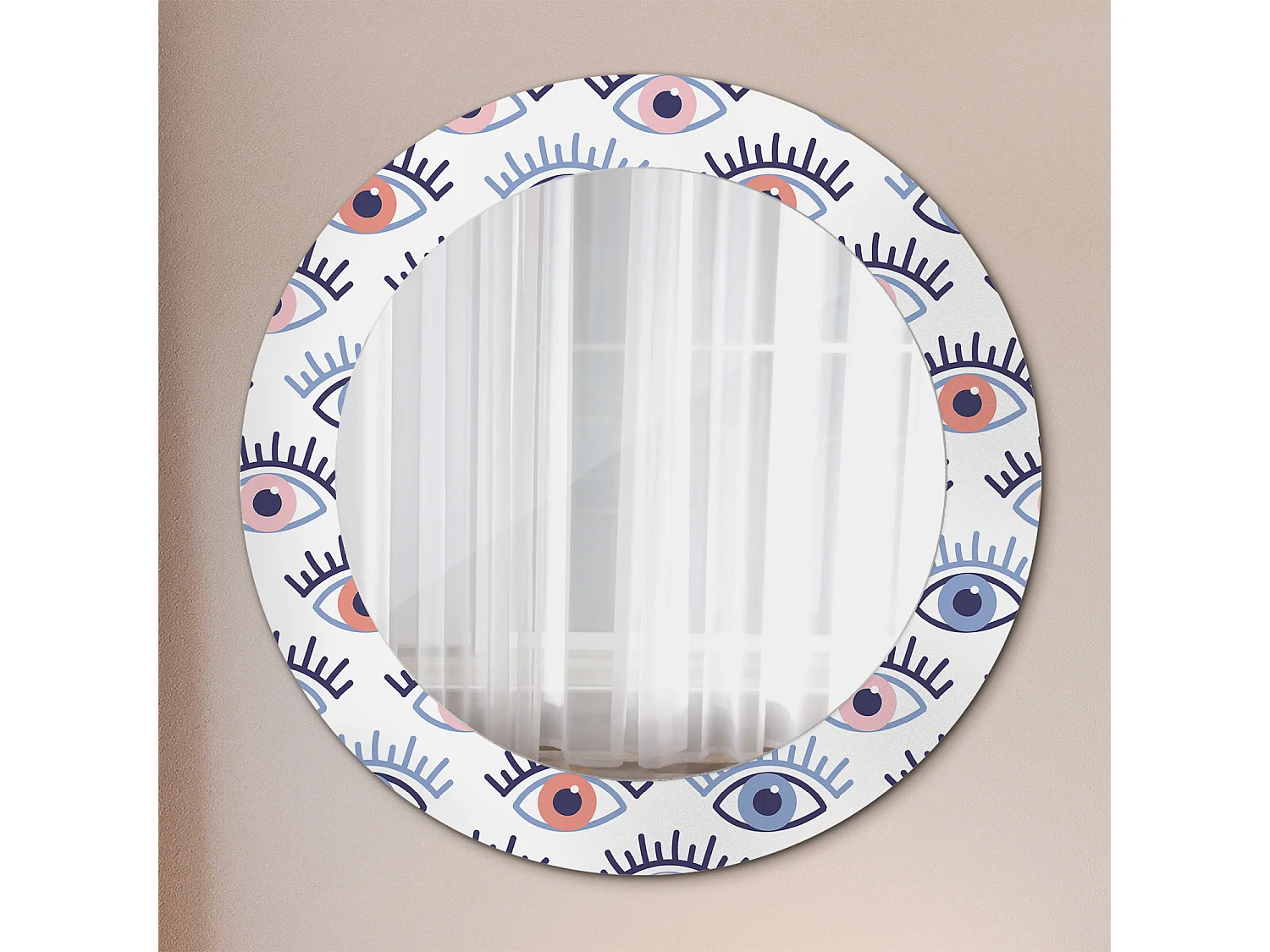 Dekorativer runder Spiegel - Augen - 60 cm