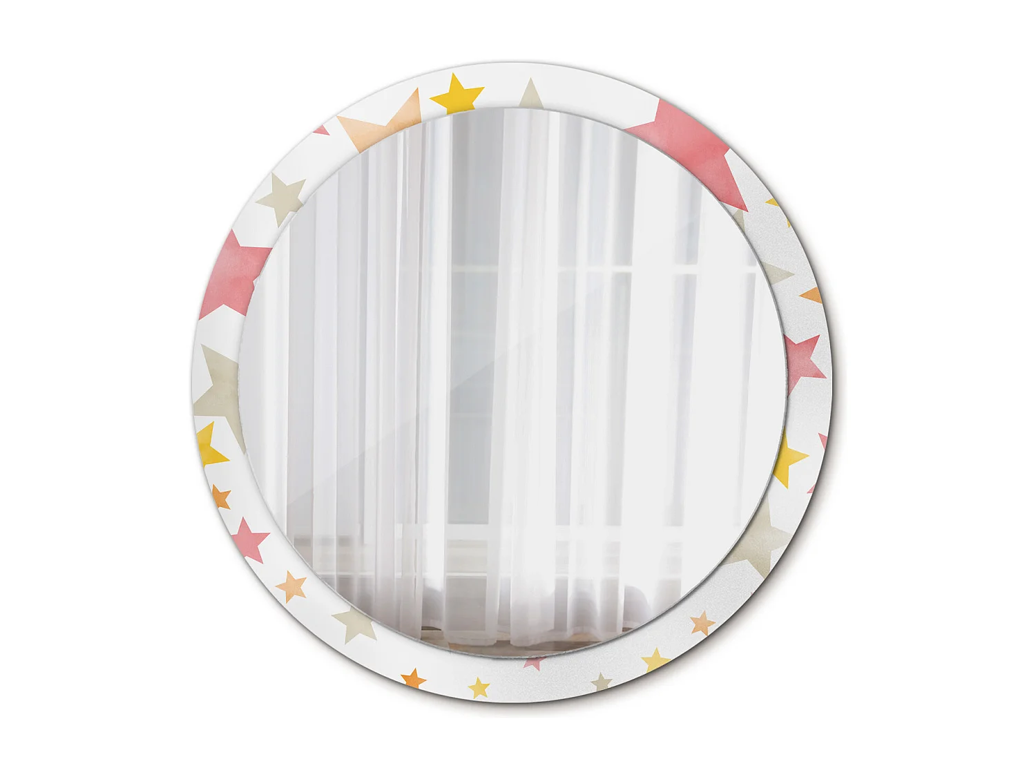 Miroir rond décoratif - Etoiles pastel - 100 cm