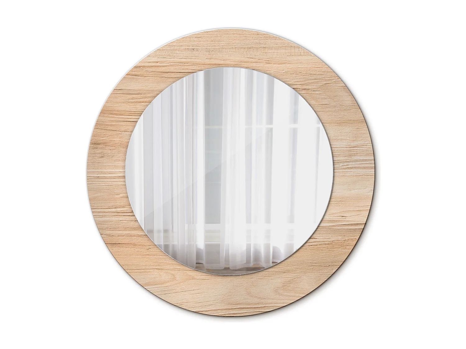 Ronde decoratieve spiegel - hout - 50 cm