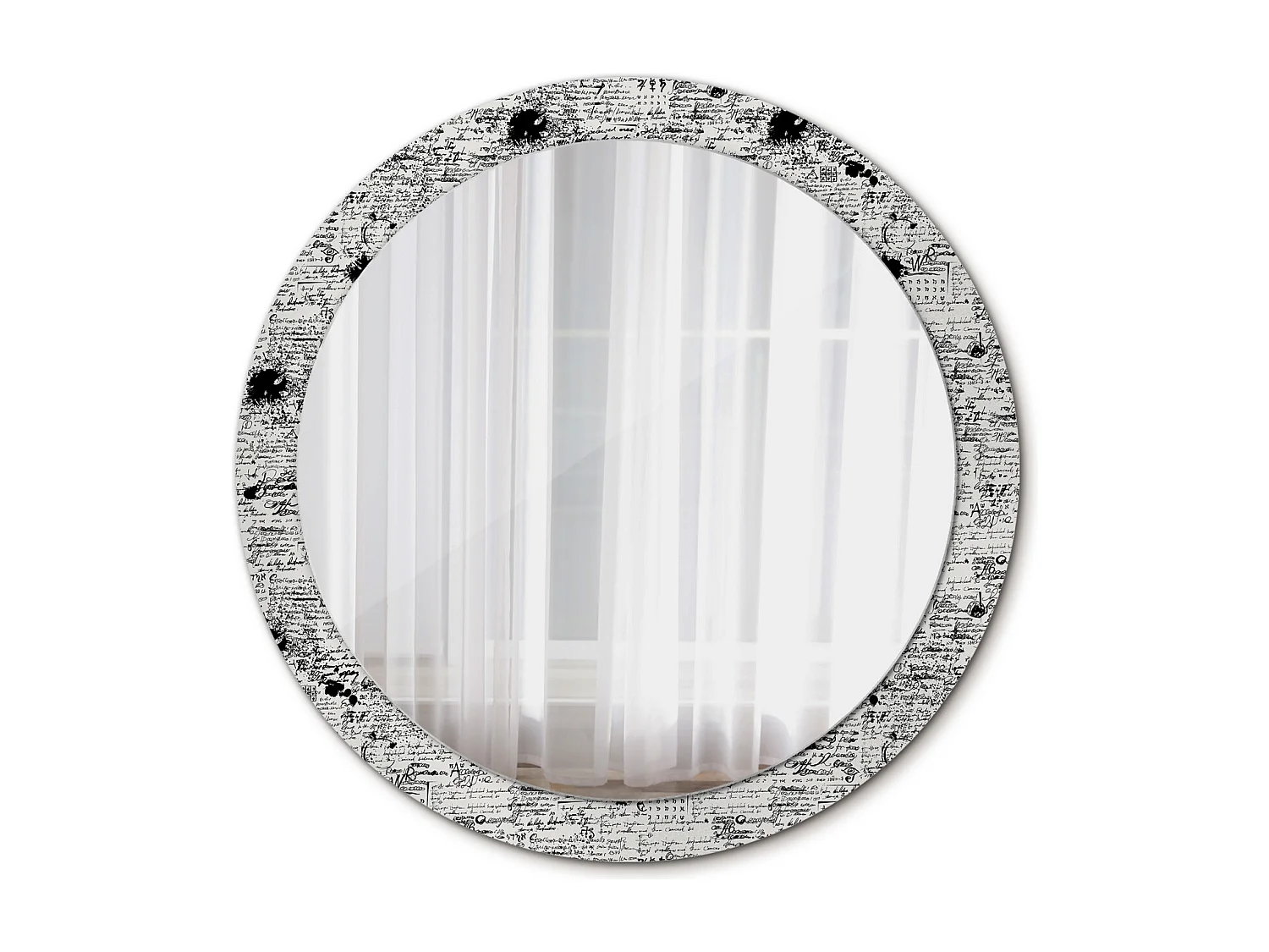 Dekorativer runder Spiegel - Doodles - 90 cm