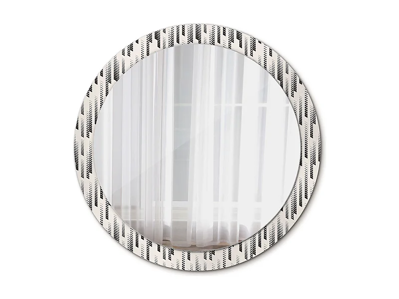 Dekorativer runder Spiegel – Streifenmuster – 90 cm