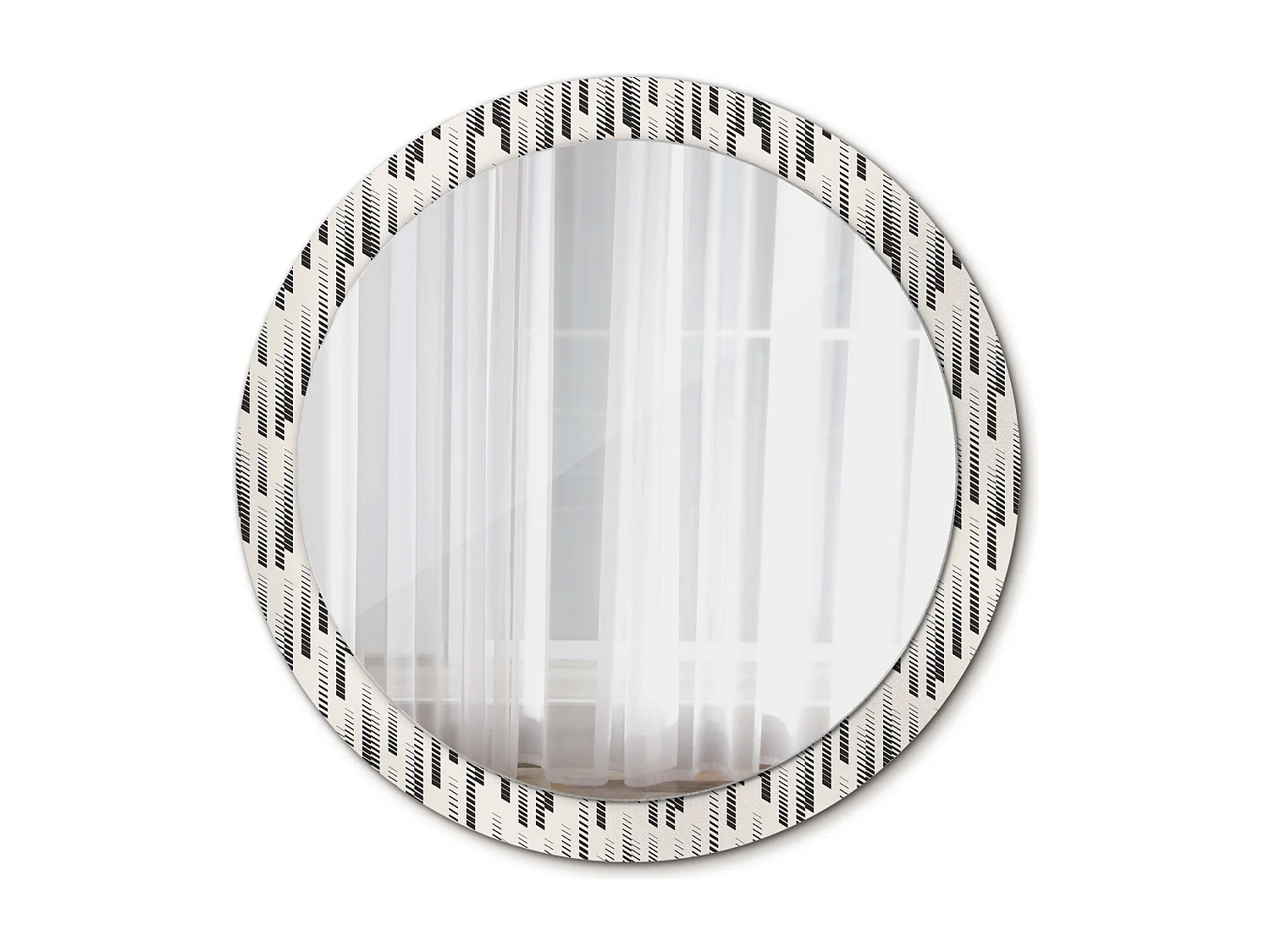 Dekorativer runder Spiegel – Streifenmuster – 90 cm