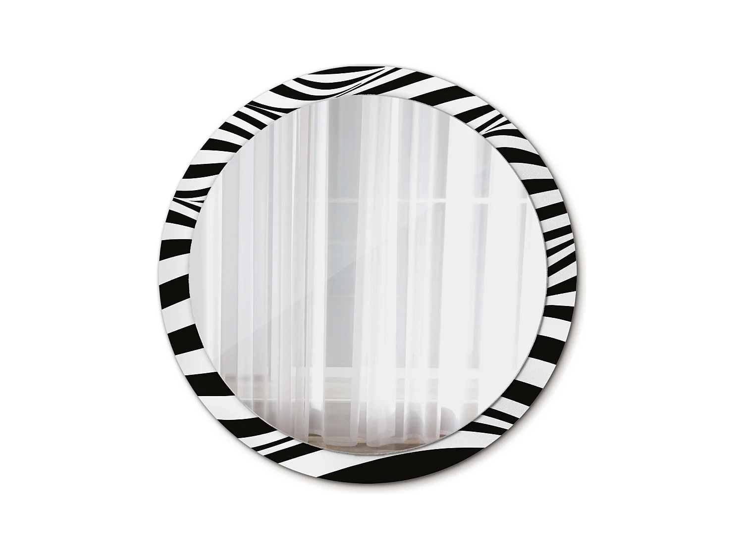 Ronde decoratieve spiegel - Abstract golf - 100 cm