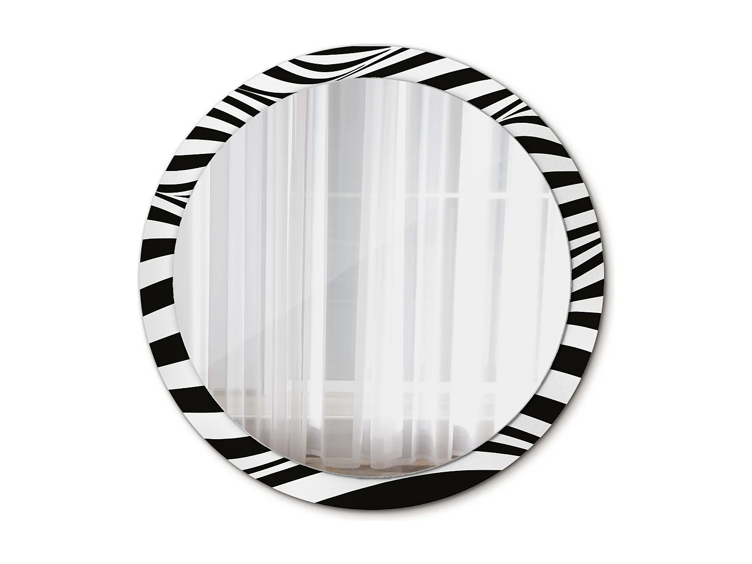 Miroir rond décoratif - Vague abstraite - 100 cm