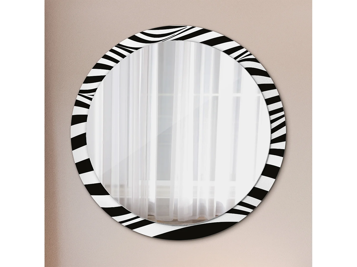 Miroir rond décoratif - Vague abstraite - 100 cm