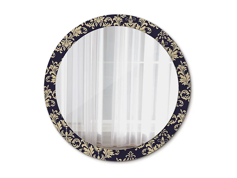 Ronde decoratieve spiegel - bloemenprint - 90 cm