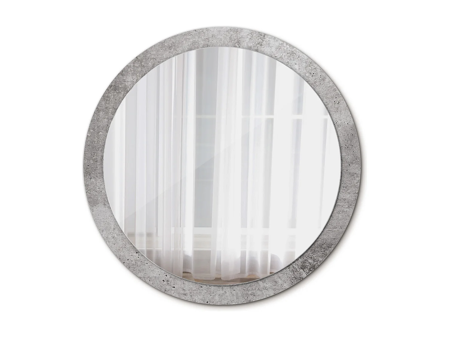 Miroir rond décoratif - Béton gris - 100 cm