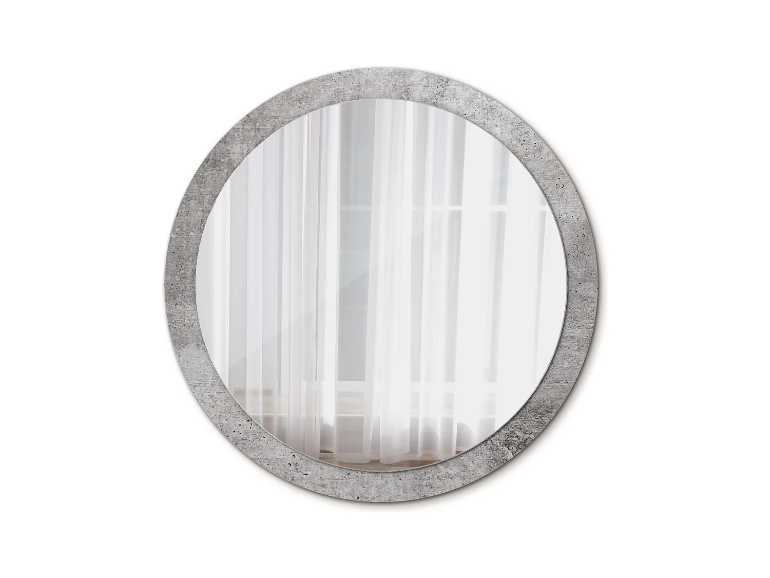 Specchio rotondo decorativo - Cemento grigio - 100 cm