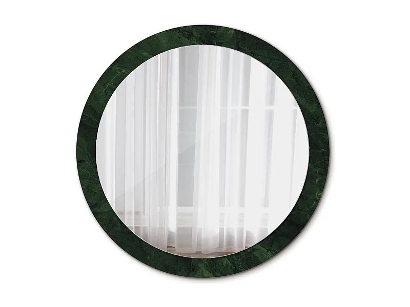 Runder dekorativer Spiegel - Grüner Marmor - 90 cm