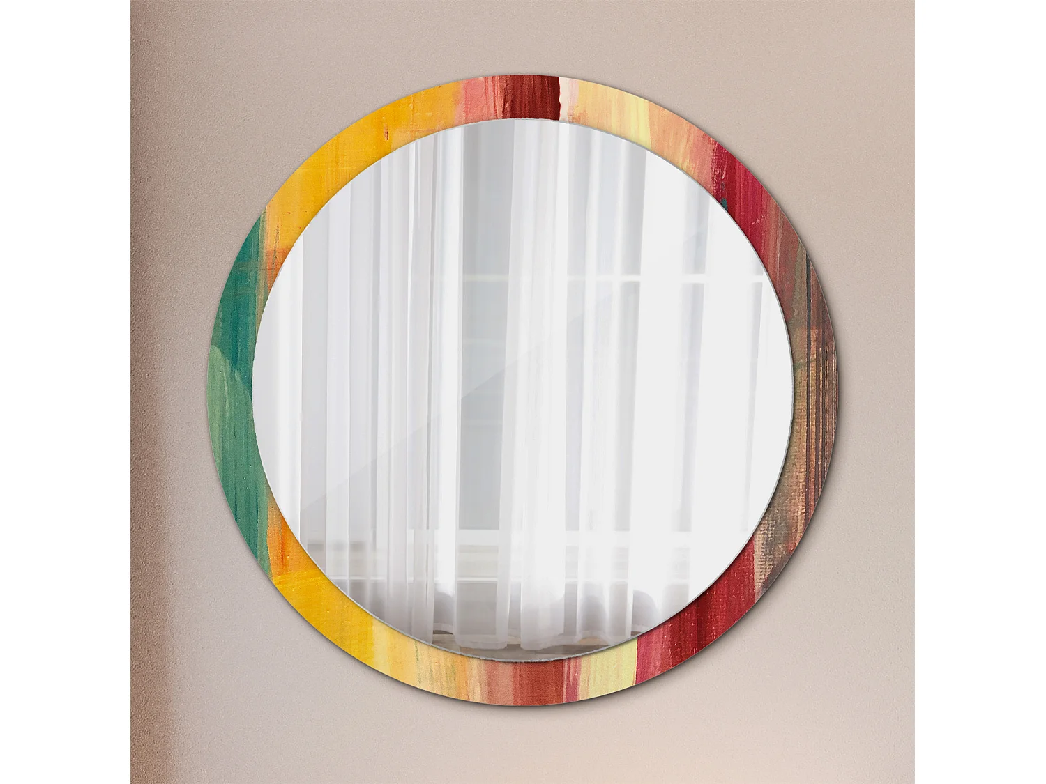 Miroir rond décoratif - Image abstraite - 100 cm