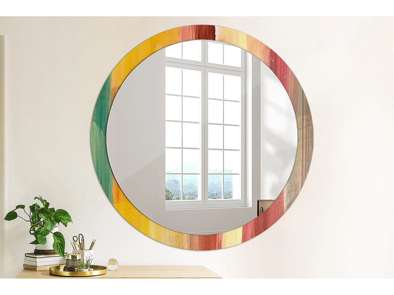 Miroir rond décoratif - Image abstraite - 100 cm