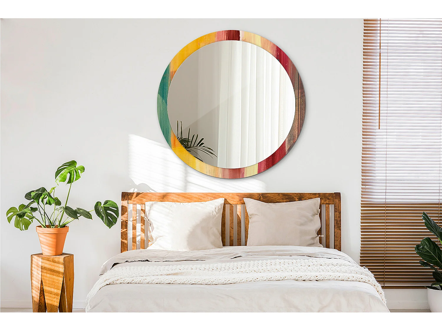 Miroir rond décoratif - Image abstraite - 100 cm