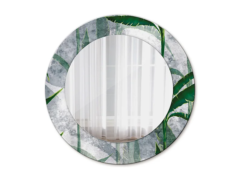 Decoratieve ronde spiegel - Tropische bladeren - 50 cm