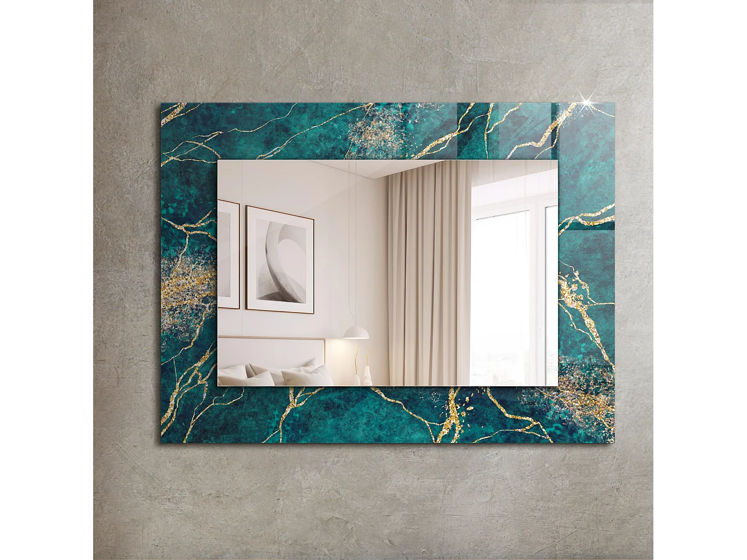 Specchio decorativo con cornice Marmo verde 80 x 60 cm