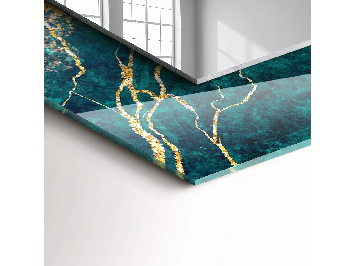 Specchio decorativo con cornice Marmo verde 80 x 60 cm