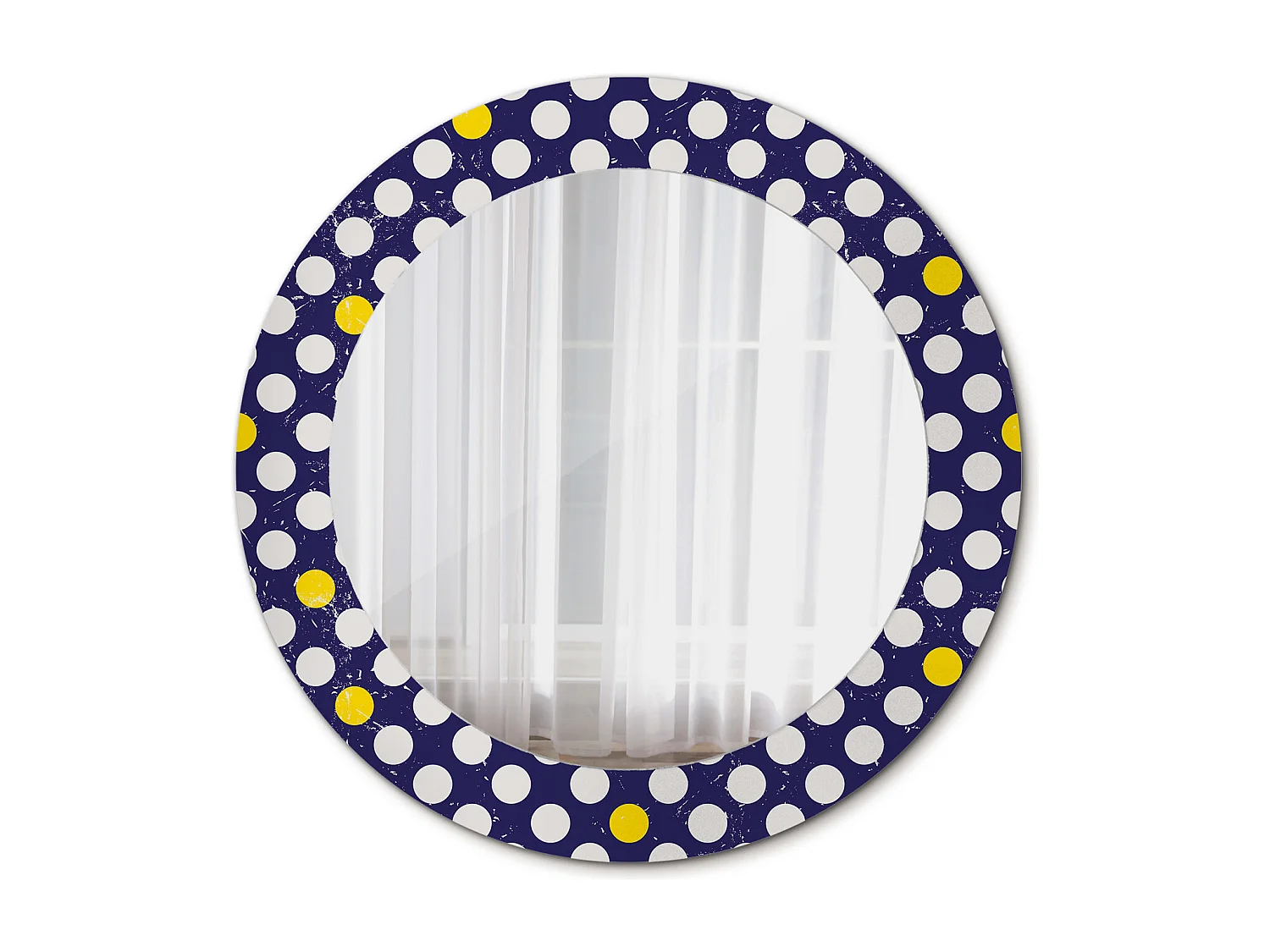 Runder dekorativer Spiegel - Retro-Tupfen - 60 cm