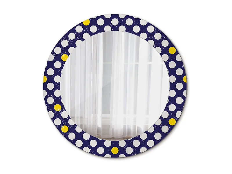 Runder dekorativer Spiegel - Retro-Tupfen - 60 cm