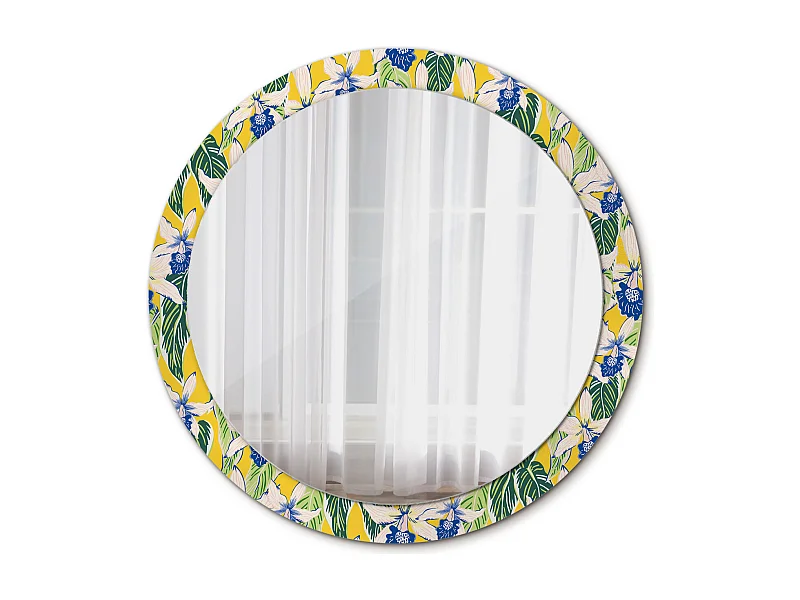 Ronde decoratieve spiegel - Orchideeën - 90 cm