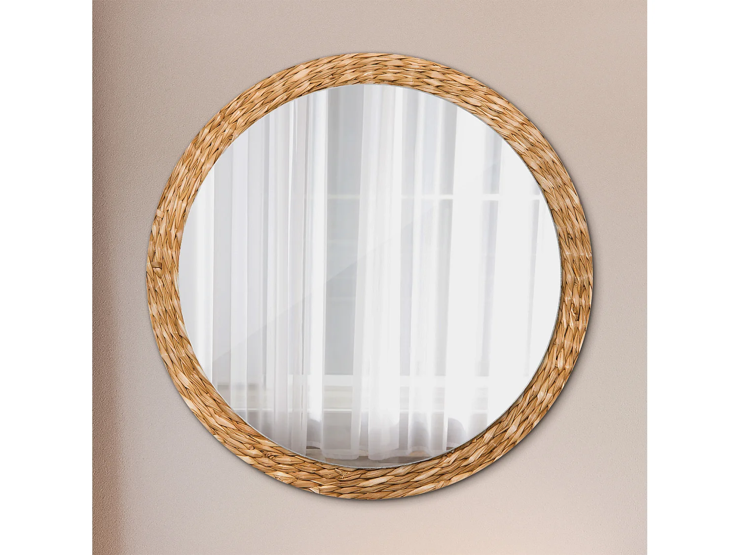 Ronde decoratieve spiegel - mandmotief - 100 cm