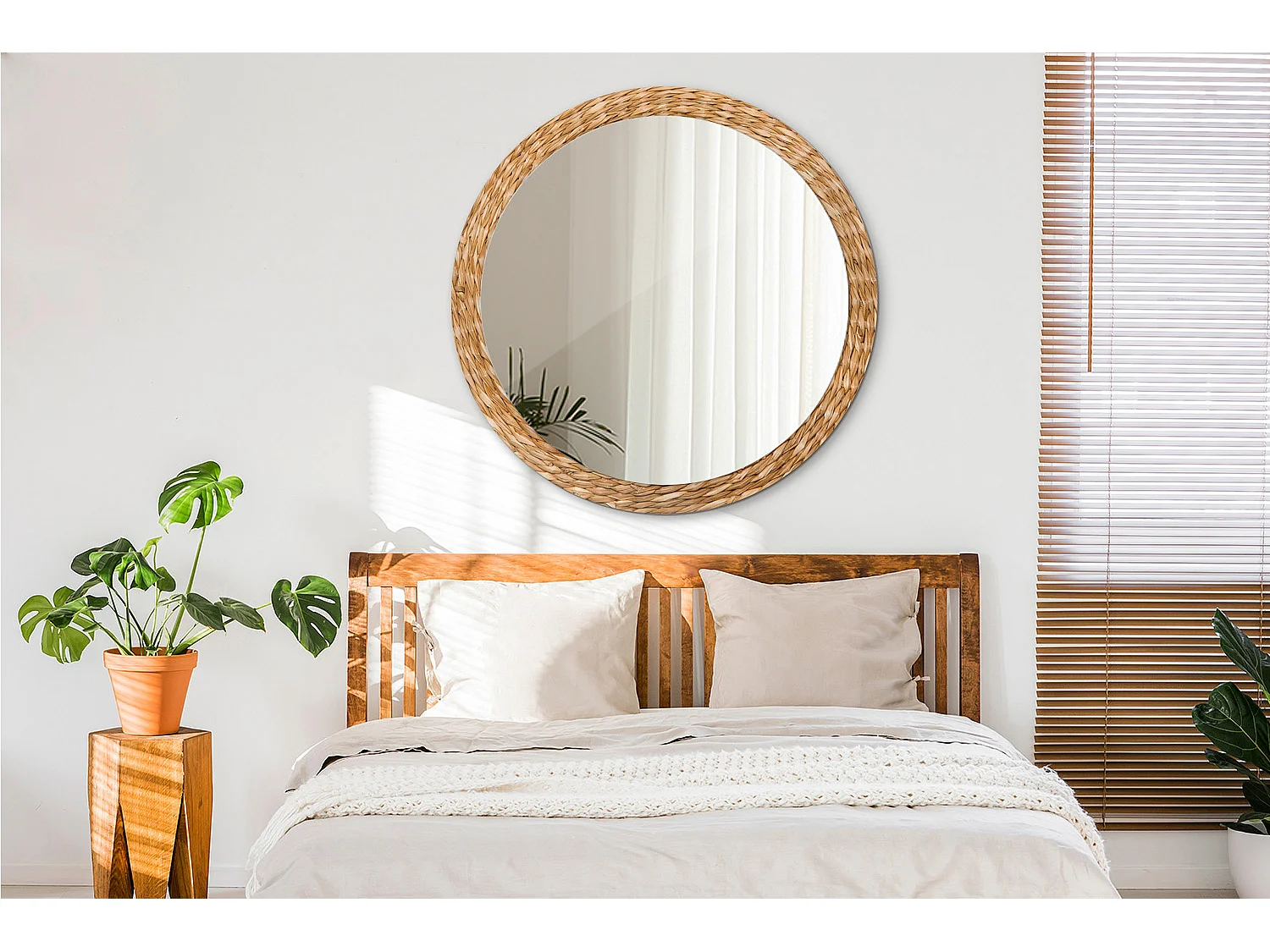 Ronde decoratieve spiegel - mandmotief - 100 cm