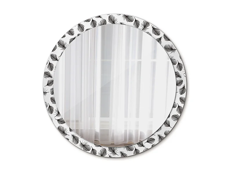 Dekorativer runder Spiegel - Federn - 100 cm