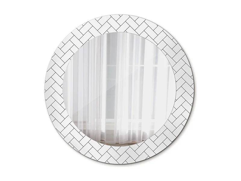 Decoratieve ronde spiegel – Chevrons – 60 cm